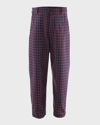 Rachel Riley Boy's Mini Check-print Trousers In Navy