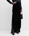 Max Mara Zuppa Cashmere-blend Layered Maxi Skirt In Black
