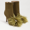 SAM EDELMAN SAM EDELMAN ENCY FEATHER HEEL BOOTIE OLIVE SATIN