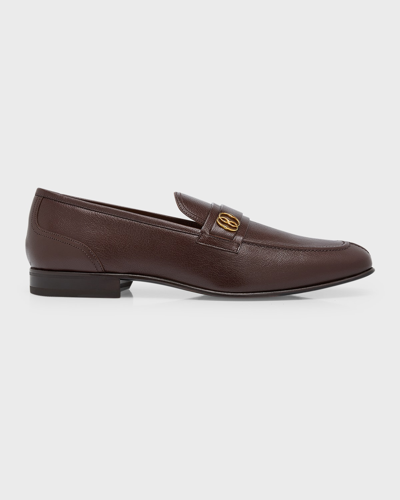 Bally Men's Sadei Leather Slip-on Loafers In Ebano 21