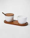 Nambe Duets Sugar And Creamer 4 Piece Set In Brown