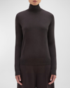 Theory Regal Wool Turtleneck Sweater In Mink