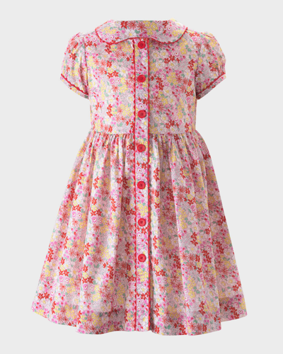 Rachel Riley Kids' Girl's Ditsy Garden Button-front Dress In Pink ...