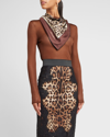Dolce & Gabbana Dolce&gabbana Leopard Print Square Silk Scarf In H613m Leo Bordo M