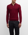 CANALI MEN'S SOLID TEXTURED POLO SHIRT