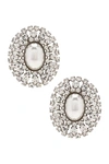 ALESSANDRA RICH CRYSTAL EARRINGS WITH PEARL