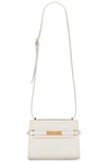 Saint Laurent Manhattan Mini Leather Shoulder Bag In Crema Soft