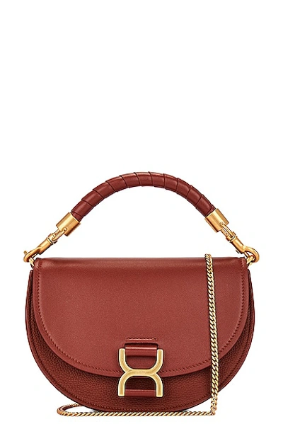 Chloé Marcie Leather Shoulder Bag In Red