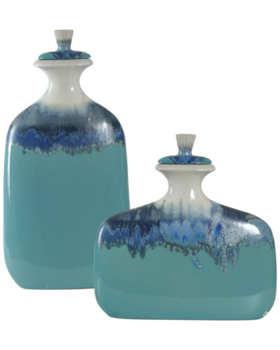 Stylecraft Set Of Two Ceramic Jars With Lids