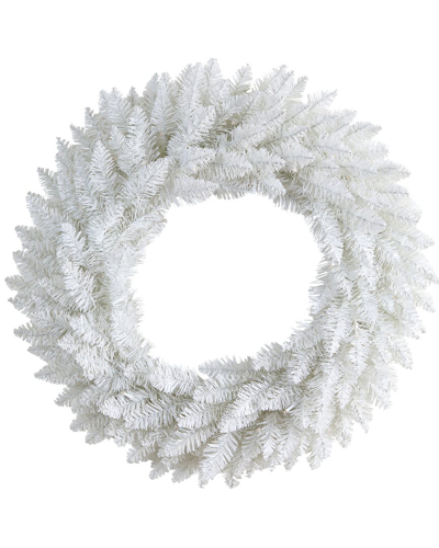 Nearly Natural 24in Colorado Spruce Artificial Christmas Wreath In White