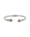 Samuel B. 18k Over Silver 2.20 Ct. Tw. Green Amethyst Bangle Bracelet