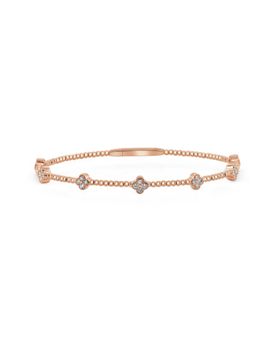 Sabrina Designs 14k Rose Gold 0.45 Ct. Tw. Diamond Clover Flex Bangle Bracelet