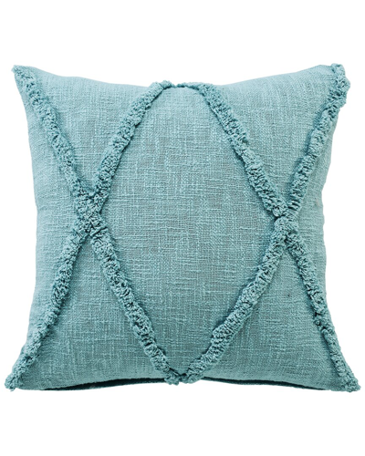 Lr Home Shena Solid Decorative Diamond Tufted Throw Pillow In Blue