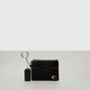 Coach Wavy Zip Card Case With Keyring In Black