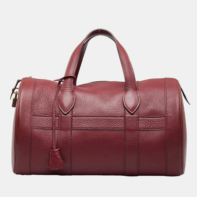 Pre-owned Hermes Red 1990 Leather Boston Bag