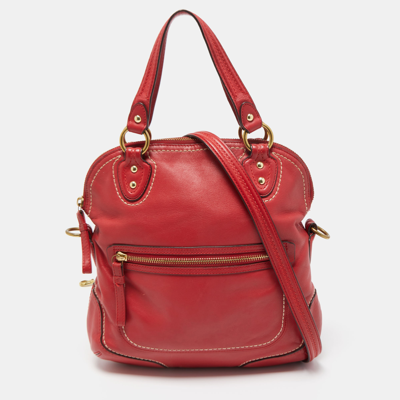Pre-owned Coach Red Leather Front Zip Tote