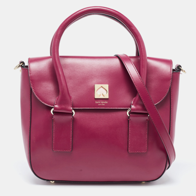 Pre-owned Kate Spade Fuchsia Leather Satchel In Pink