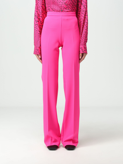 Pinko High-waisted Cigarette Trousers In Fuchsia