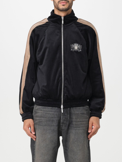 Rhude Men's Velvet Side-stripe Crest Track Jacket In Black
