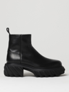 OFF-WHITE TRACTOR MOTOR ANKLE BOOTS IN LEATHER WITH ZIP,393286002