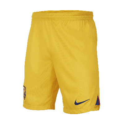 Nike Fc Barcelona 2023/24 Stadium Fourth Big Kids'  Dri-fit Soccer Shorts In Yellow