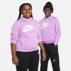 Nike Sportswear Club Fleece Big Kids' Hoodie (extended Size) In Purple