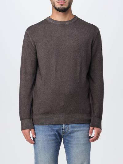 Paul & Shark Merino Extrafine Wool Crewneck Sweater In Brown