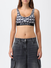 Palm Angels Palm Tree-print Cropped Top In Black