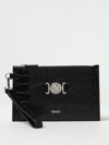 VERSACE MEDUSA VERSACE POUCH IN CROCO PRINT LEATHER,398749002