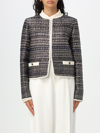 Valentino Tweed Party Long-sleeve Jacket In Blue