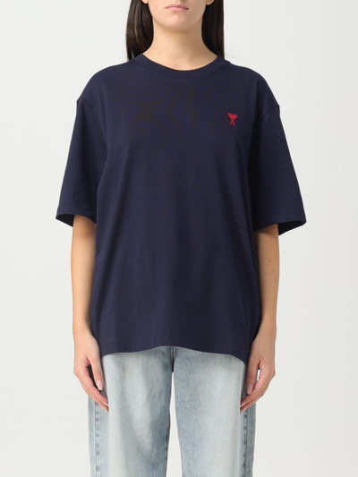 Ami Alexandre Mattiussi Ami De Coeur T-shirt In Night_blue