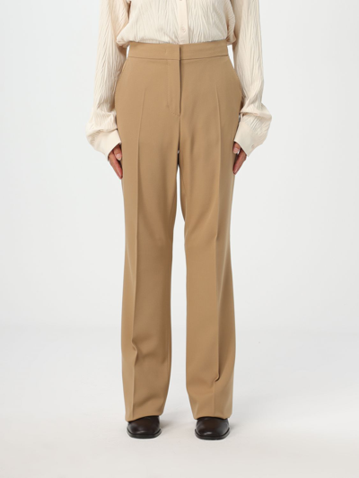 Max Mara Sportmax High Waist Straight Leg Pants In Brown