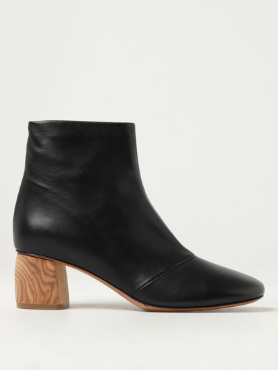 Forte Forte Chic Nappa Leather Anckle Boots Shoes In Black