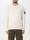 Stone Island Ivory Wool Blend Crewneck Sweater In White