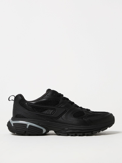Diesel Mesh Panel Sneakers Pull Tab In Black