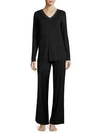 Natori Feather Essentials Solid Pajamas In Black