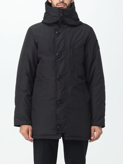 Canada Goose Chateau Buttoned Parka Coat In Black