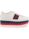 GUCCI GUCCI LEATHER LOW-TOP PLATFORM SNEAKER - WHITE,475649D3VN012156571