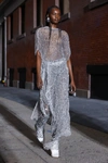 Lapointe Mesh Sequin Flare Pant In Silver