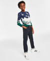 CHARTER CLUB HOLIDAY LANE BIG BOYS SNOWY LANDSCAPE CREWNECK SWEATER, CREATED FOR MACY'S