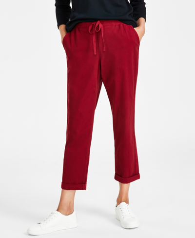 Style & Co Women's Pull On Cuffed Pants, Created For Macy's In Scarlet Crush