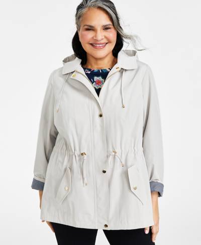 Style & Co Plus Size Hooded Anorak Jacket, Created For Macy's In Stonewall