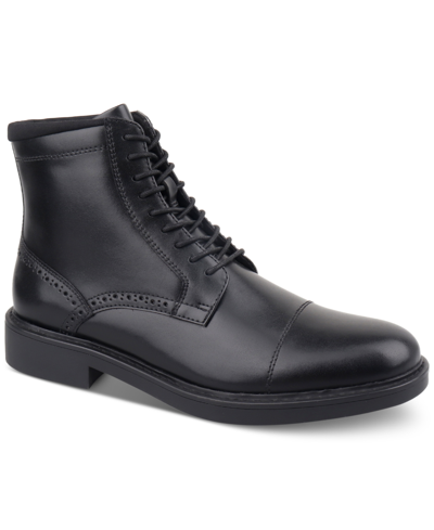 Alfani Men's Elroy Lace-up Cap-toe Boots, Created For Macy's In Black