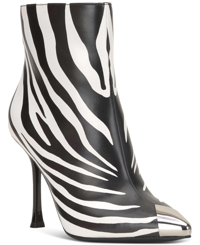Inc International Concepts Women's Rohese Pointed-toe Booties, Created For Macy's In Zebra Smooth