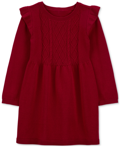 Carter's Toddler Girls Cotton Sweater Dress In Red