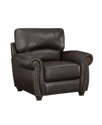 Homelegance White Label Camryn 43" Leather Match Chair In Dark Brown