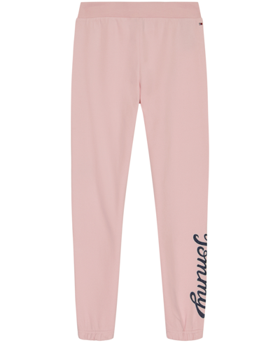 Tommy Hilfiger Big Girls Fleece Signature Joggers In Rose Shadow