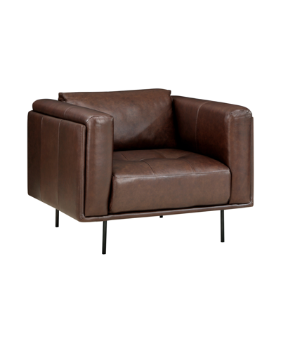 Homelegance White Label Solaris 39" Leather Chair In Brown