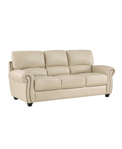 Homelegance White Label Camryn 84" Leather Match Sofa In Cream