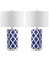 Safavieh Set Of 2 Garden Table Lamps In Navy